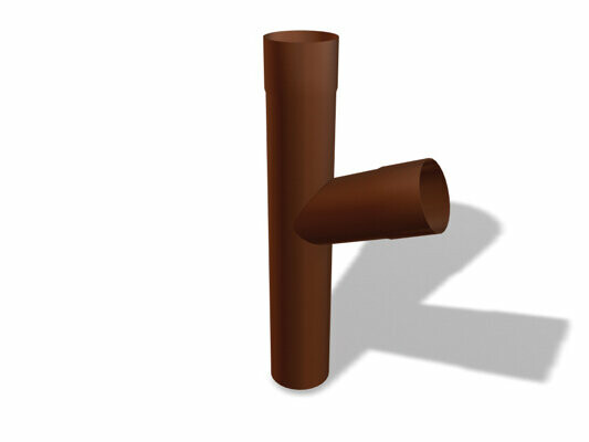 PREFA grenrør, tilgjengelig i størrelsene Ø 80, 100 og 120 mm, muliggjør praktisk overgang fra et vertikalt rør til et horisontalt rør i takavløpssystemer.