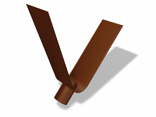 PREFA stuss for fotrenne i aluminium, brun, Ø 100 mm, pålitelig tilkoblingsløsning for takrenneinstallasjon.