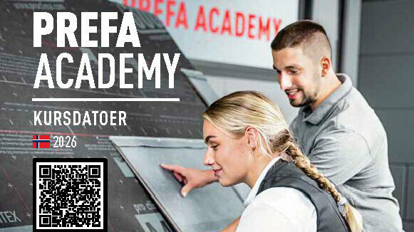 Forsiden av den norske PREFA Academy-brosjyren 2026