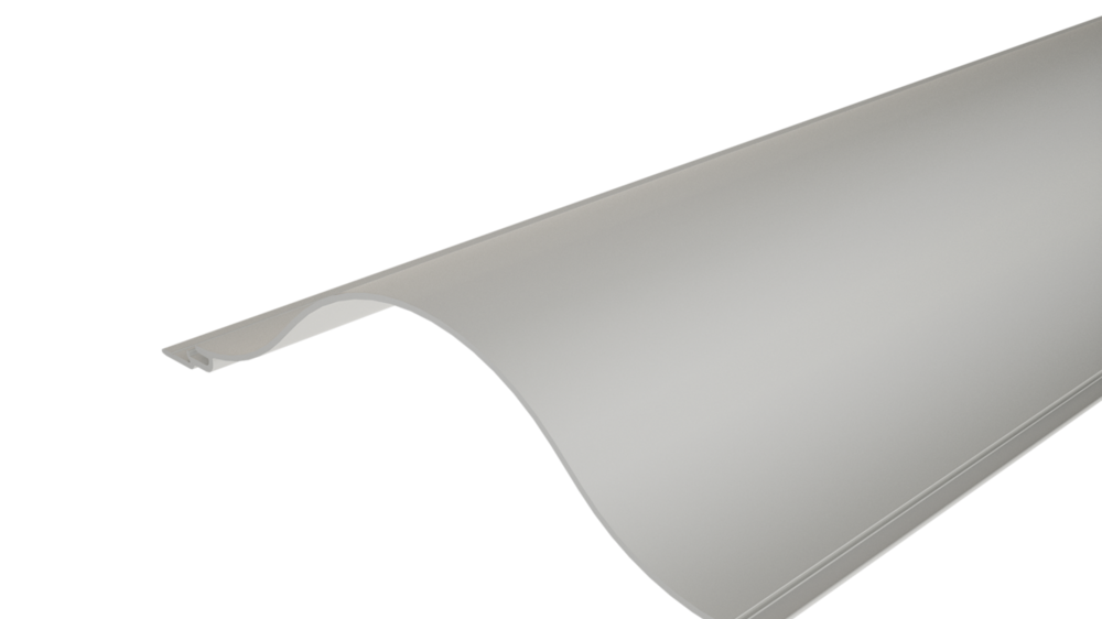 PREFA ekstrudert profil Bølge 44/200 med bølgeformet overflate, for fasadeutforming eller balkongkledning.